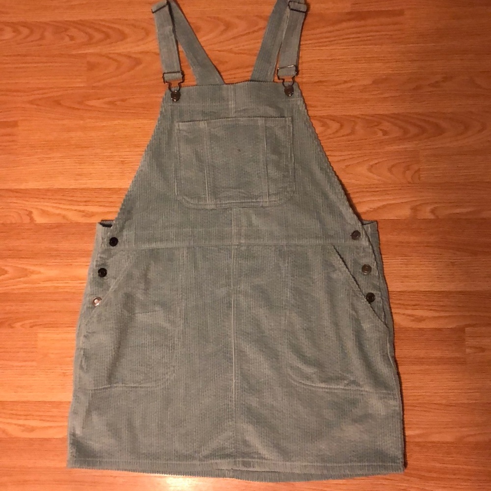 Crush velvet overall dress